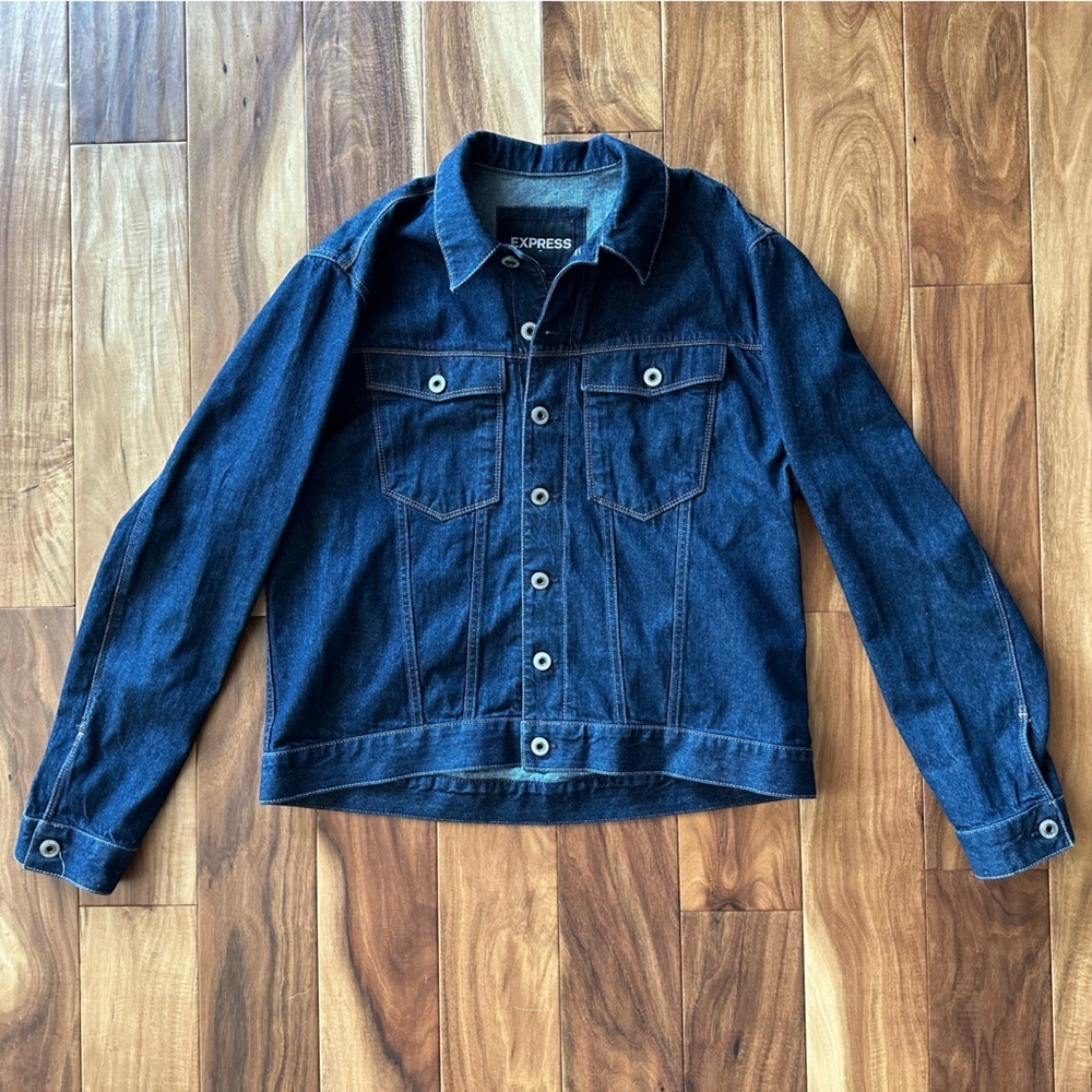Express Dark Wash Denim Jacket size XL NWOT